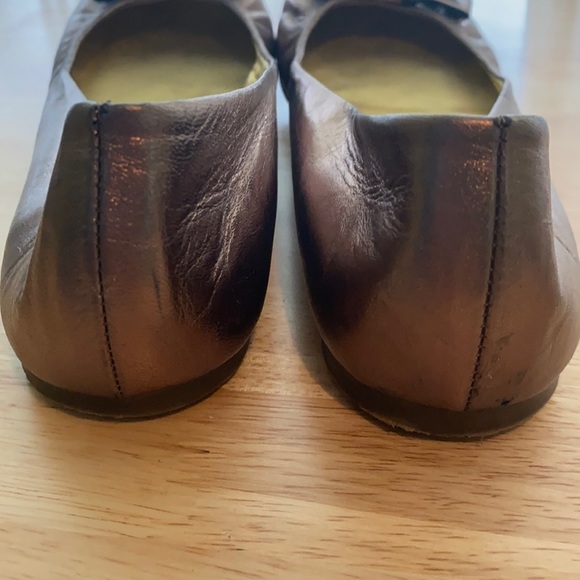 J Crew Metallic Leather Ballet Flats with Bow Accent - Picture 6 of 16